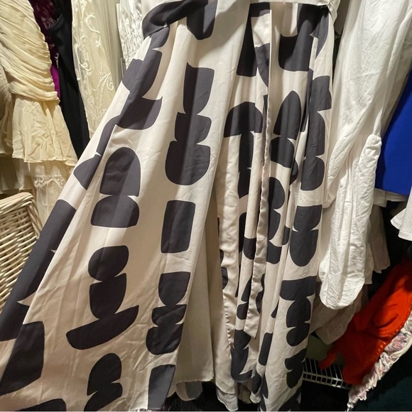 Anthropologie 1X Hutch Sleeveless Black & White Plus V-Neck Wrap Dress - Picture 6 of 10